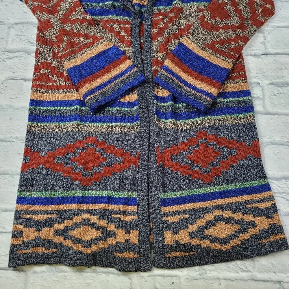 Cable & Gauge Long Southwestern Style Cardigan Sweater size Medium - Picture 9 of 15